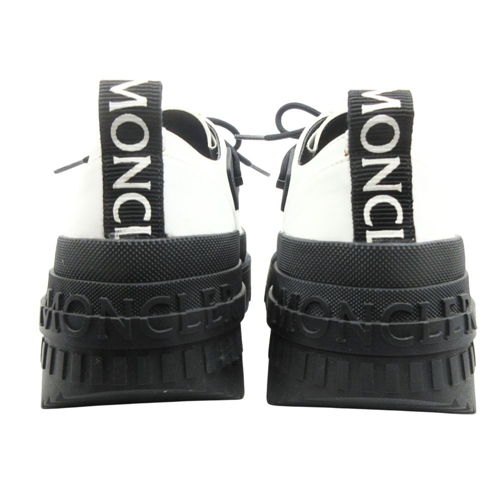 Moncler Mon Wallabee Boots Shoes Leather Bicolor Logo 35 White Black