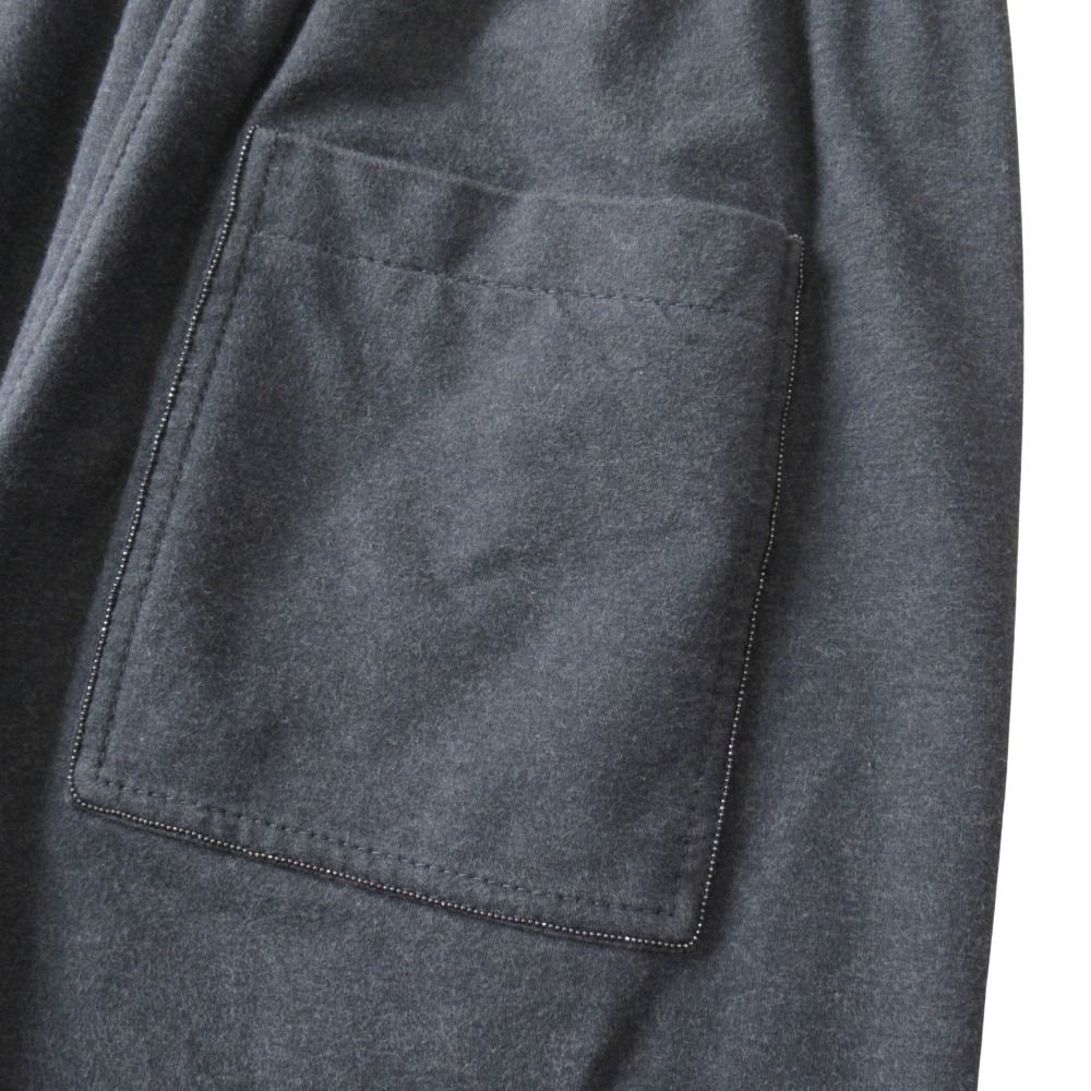 Brunello Cucinelli Sweatshirt Wide Baker Pants Bijoux 40 Charcoal Gray