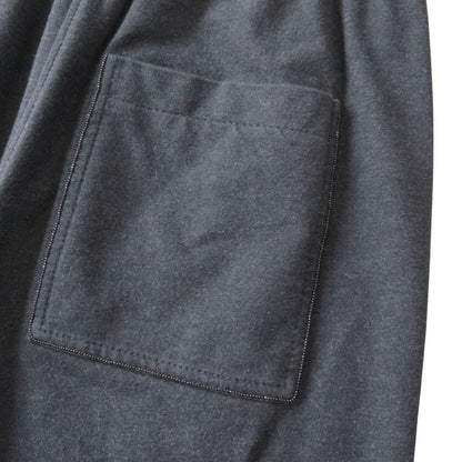 Brunello Cucinelli Sweatshirt Wide Baker Pants Bijoux 40 Charcoal Gray