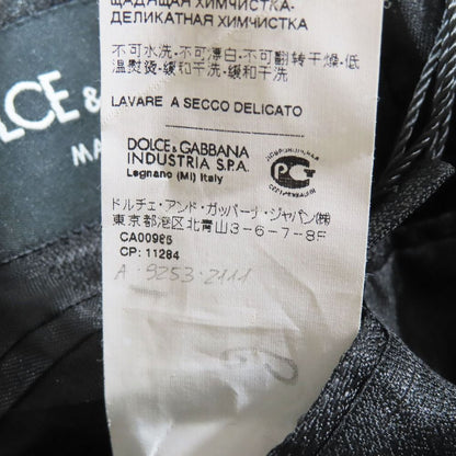 Dolce & Gabbana Tuxedo Tailored Jacket Wool Velour Contrast Plaid Pattern Black