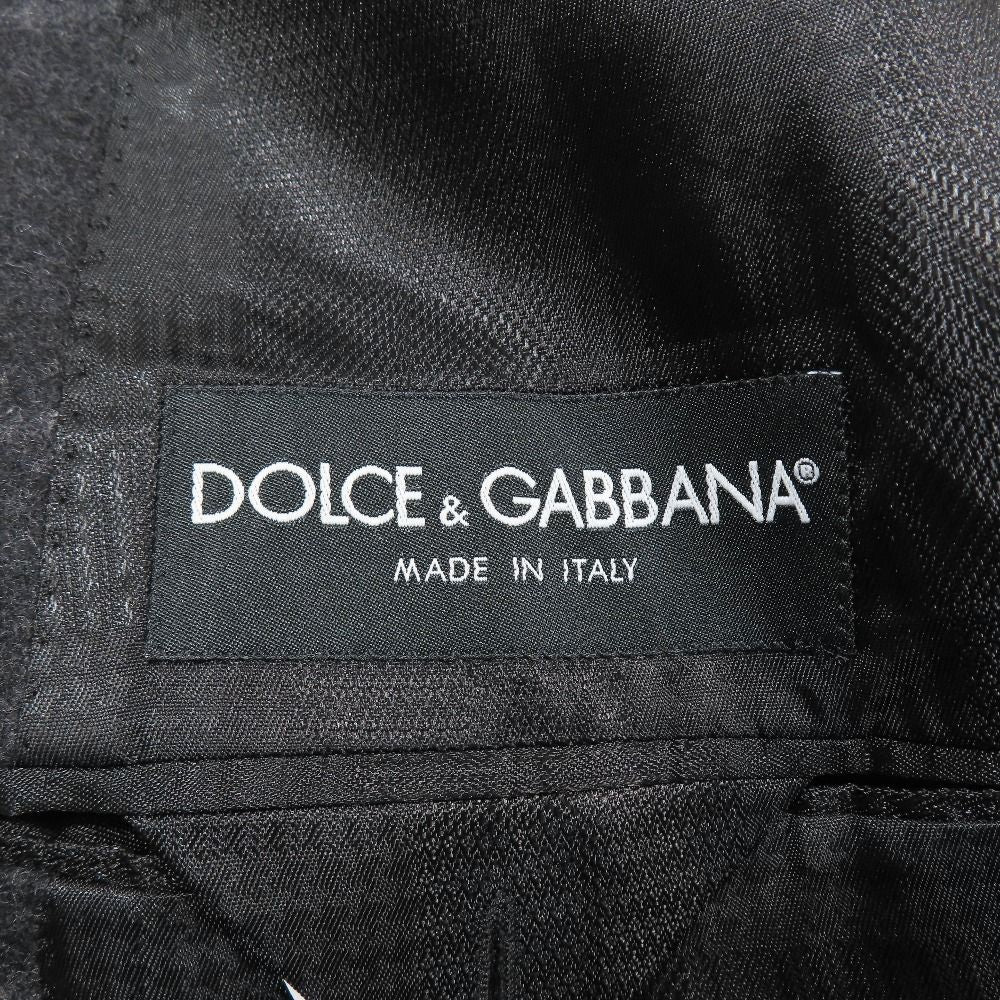 Dolce & Gabbana Tuxedo Tailored Jacket Wool Velour Contrast Plaid Pattern Black