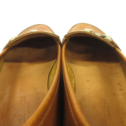 Hermes Chaine D'ancre Loafers Leather Shoes 36.5 Brown