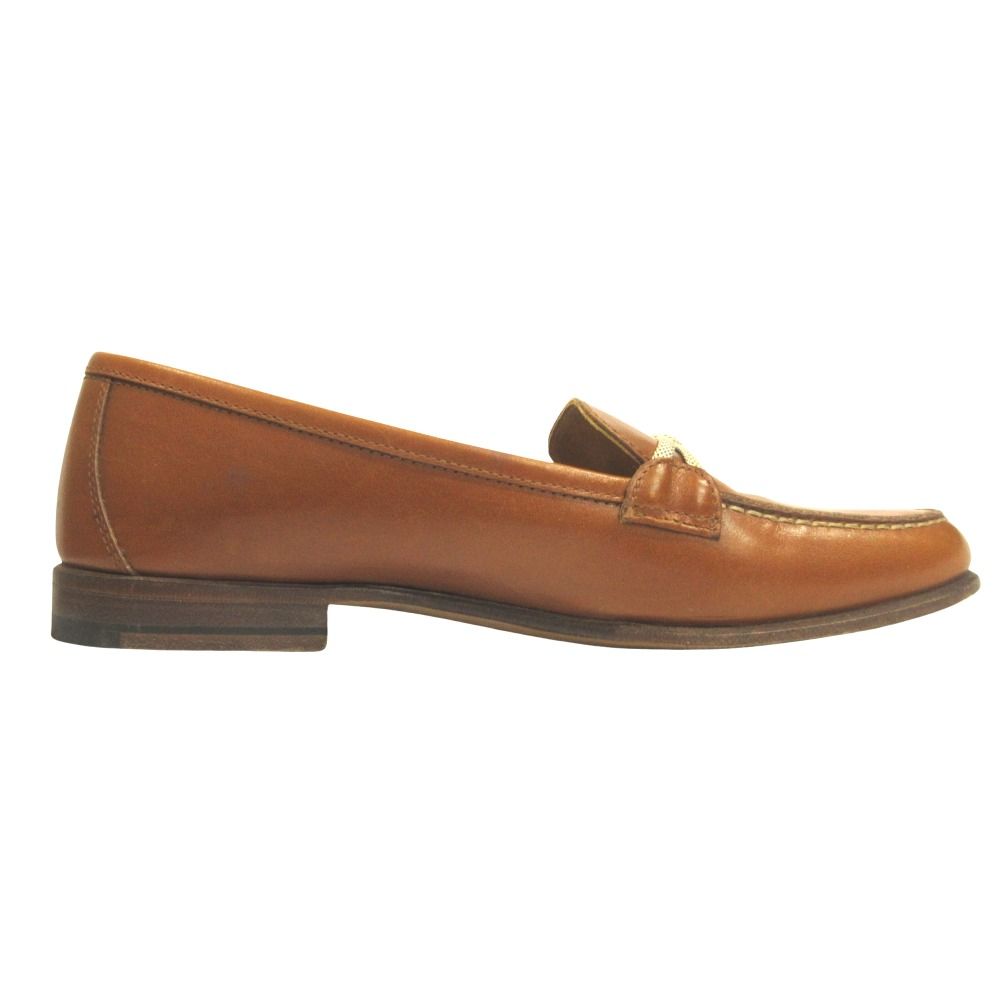 Hermes Chaine D'ancre Loafers Leather Shoes 36.5 Brown