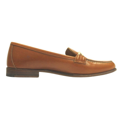 Hermes Chaine D'ancre Loafers Leather Shoes 36.5 Brown