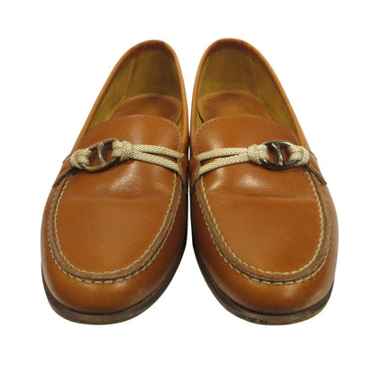 Hermes Chaine D'ancre Loafers Leather Shoes 36.5 Brown