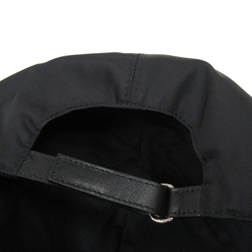 Prada Tessuto Nylon Baseball Cap Hat Logo Embroidery L Black