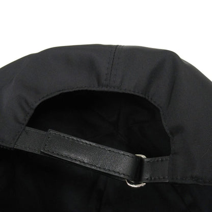 Prada Tessuto Nylon Baseball Cap Hat Logo Embroidery L Black