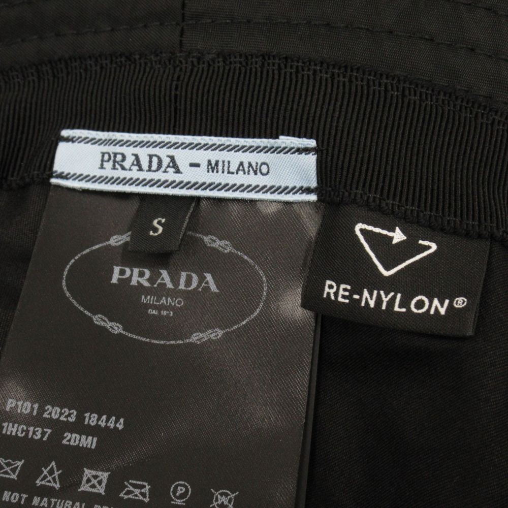Prada Re-Nylon Bucket Hat Triangle Logo Nylon S Black