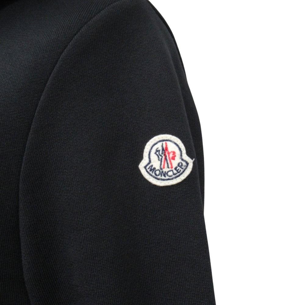 Moncler Down Jacket Sweatshirt Contrast Hoodie Logo XS Black