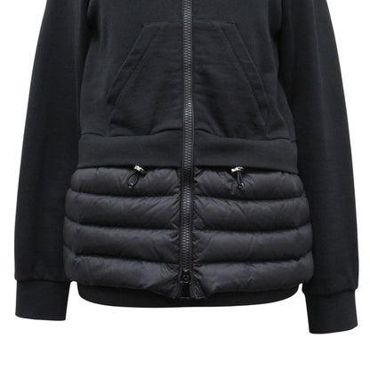 Moncler Down Jacket Sweatshirt Contrast Hoodie Logo XS Black