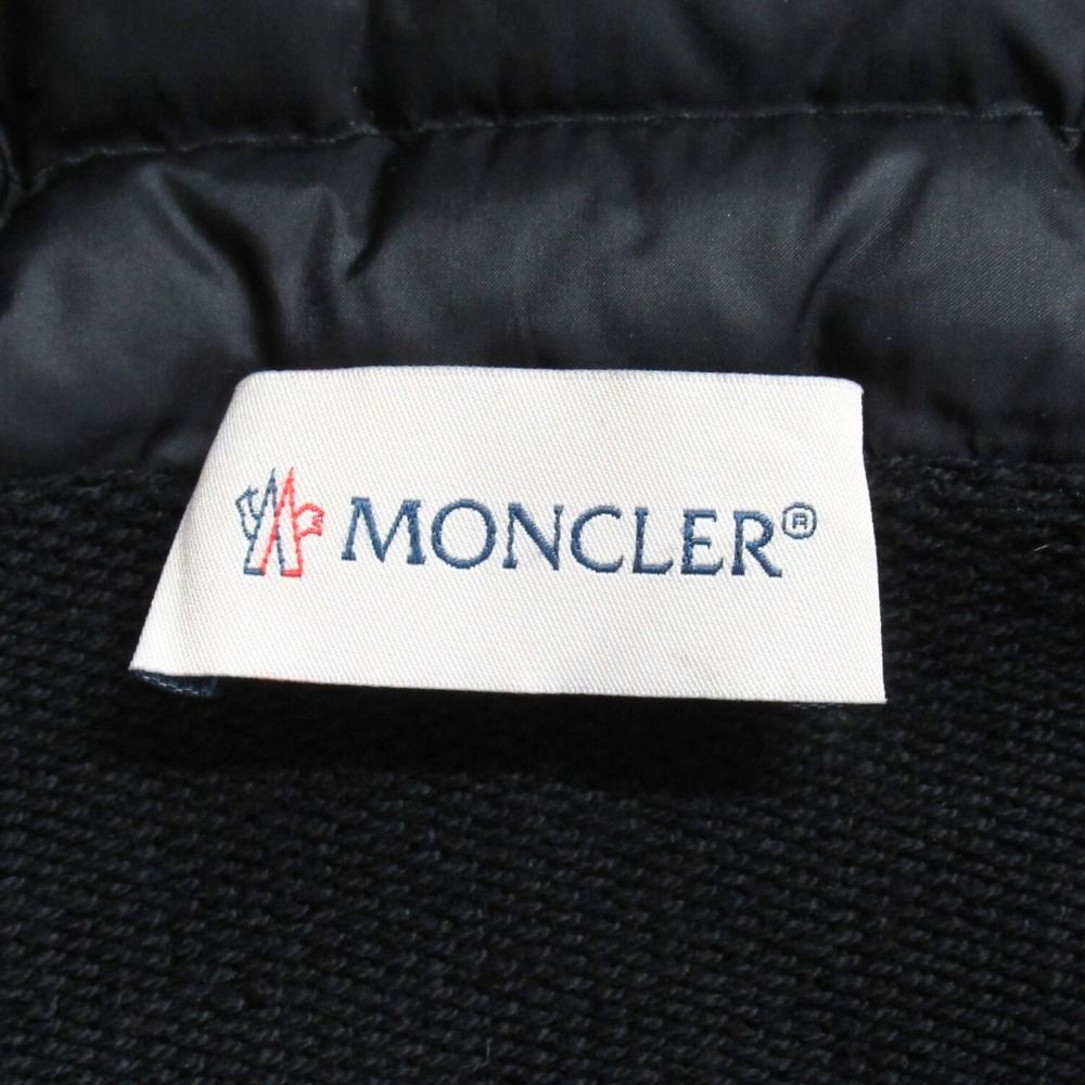 Moncler Down Jacket Sweatshirt Contrast Hoodie Logo XS Black