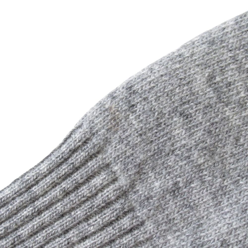 Prada Cashmere Blend Knit Sweater Top Long Sleeve Intarsia Logo 38 Gray