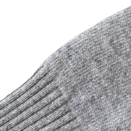 Prada Cashmere Blend Knit Sweater Top Long Sleeve Intarsia Logo 38 Gray