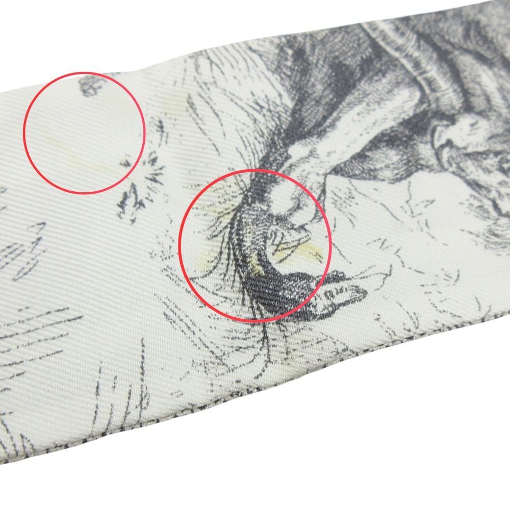 Dior Mitzah Toile de Jouy Sauvage Ribbon Twill Gray Scarf