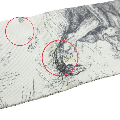 Dior Mitzah Toile de Jouy Sauvage Ribbon Twill Gray Scarf