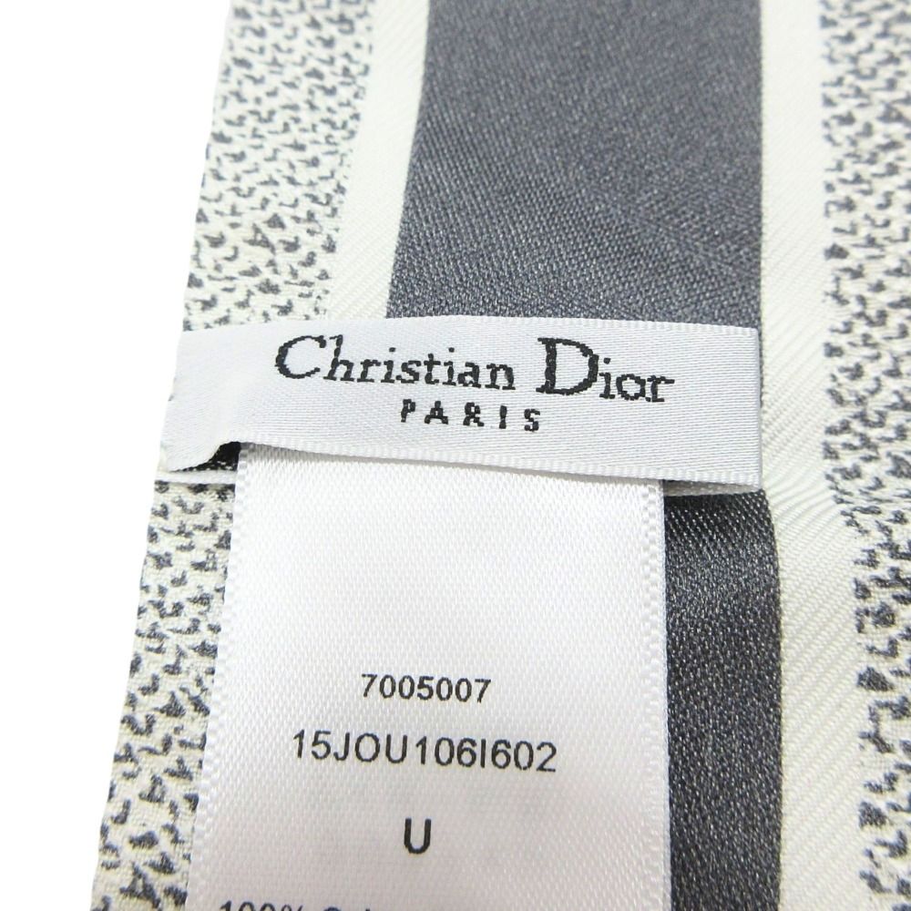 Dior Mitzah Toile de Jouy Sauvage Ribbon Twill Gray Scarf