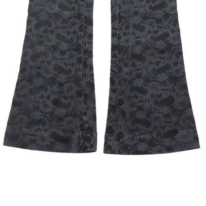 Dolce & Gabbana Cotton Corduroy Pants Flower Allover Pattern Boots Cut Logo