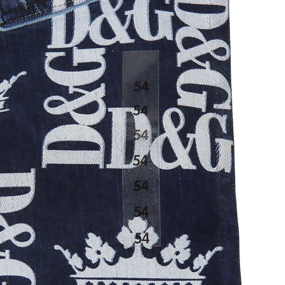 Dolce & Gabbana Crown D&glogo Monogram Lambskin Skinny Denim Pants 54 Large