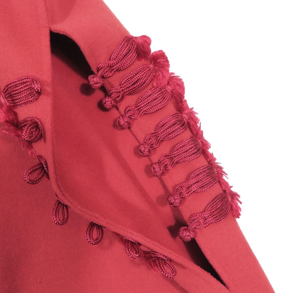 Dior Cape Poncho Cloak Jacket Haori Cashmere Red 40