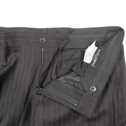 Dolce & Gabbana Suit Set Tailored Jacket Striped Pants Black Red 48