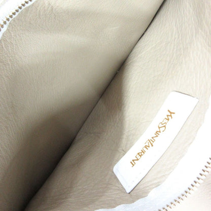 Saint Laurent Yves Neo Double Reversible Leather Hand Tote White Beige