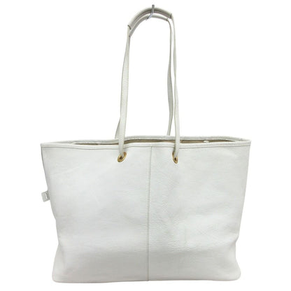 Saint Laurent Yves Neo Double Reversible Leather Hand Tote White Beige