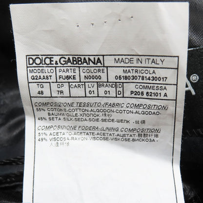 Dolce & Gabbana Suit Tailored Jacket Peak Lapel Center Vent Black 48