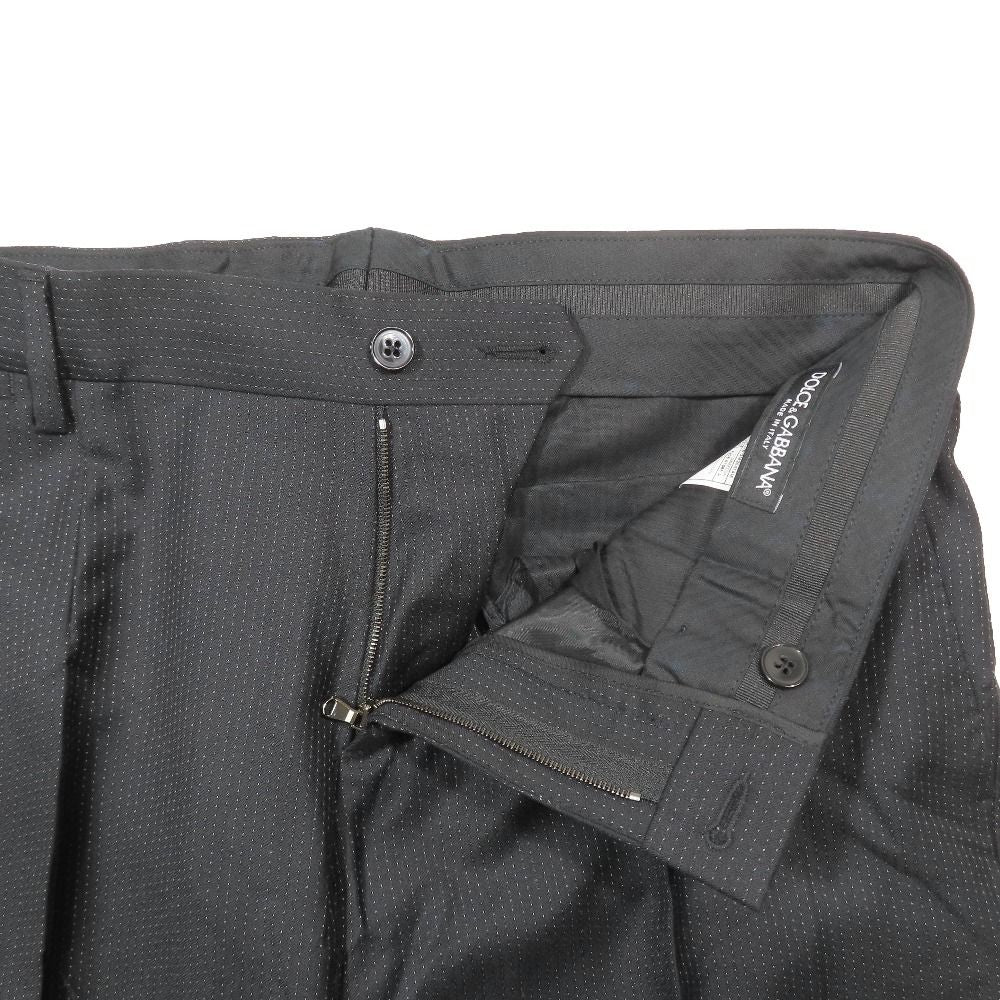 Dolce & Gabbana Suit Set Tailored Jacket Dot Pattern Pants Black 46