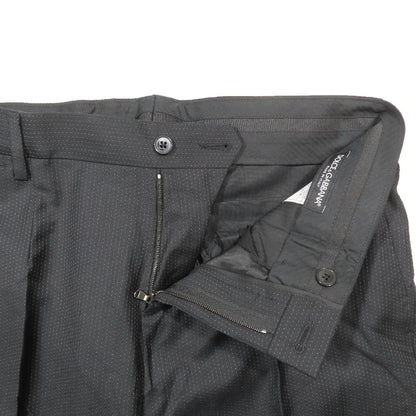 Dolce & Gabbana Suit Set Tailored Jacket Dot Pattern Pants Black 46