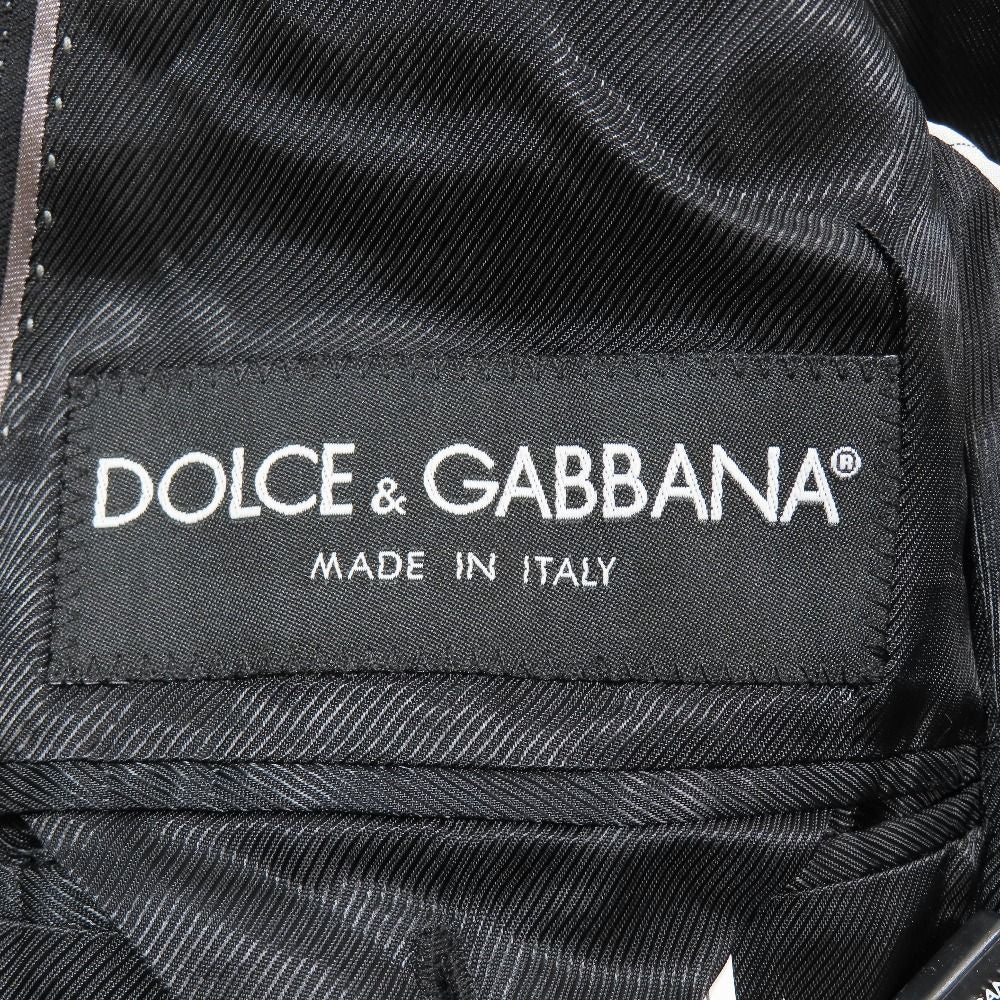 Dolce & Gabbana Suit Set Tailored Jacket Dot Pattern Pants Black 46