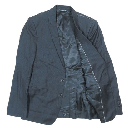 Dolce & Gabbana Suit Set Tailored Jacket Dot Pattern Pants Black 46