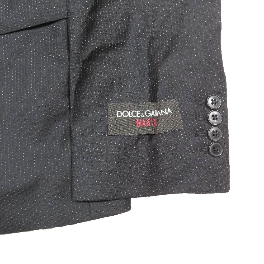 Dolce & Gabbana Suit Set Tailored Jacket Dot Pattern Pants Black 46