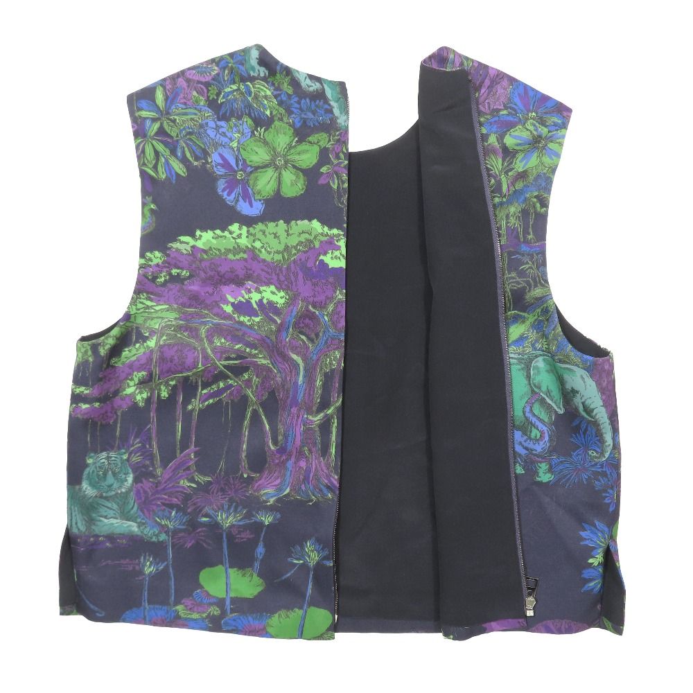 Dior No Sleeve Top Bustier Vest Silk Blend Flower Purple 40
