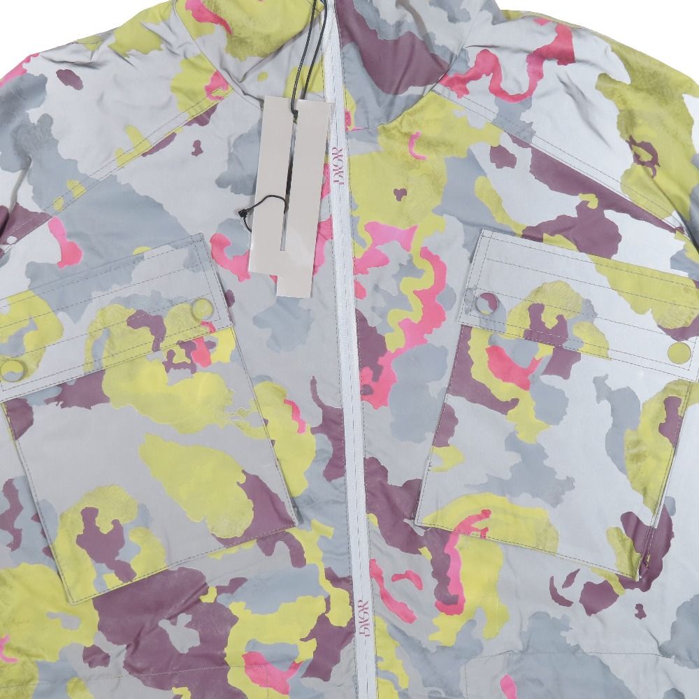Dior Camouflage Reflective Nylon Jacket All Over Pattern Lining Mesh Multicolor