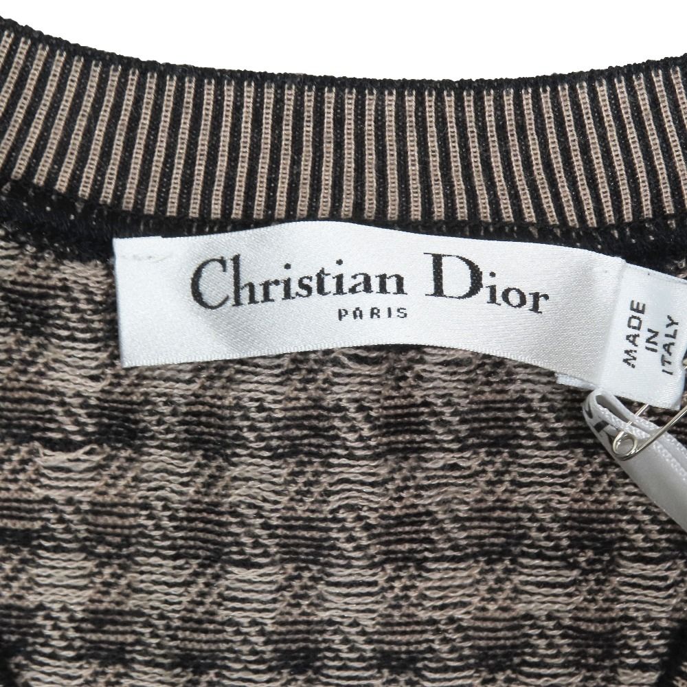 Dior Ensemble Cardigan Sleeveless Knit Plaid Vest Bee Embroidery Logo Cashmere