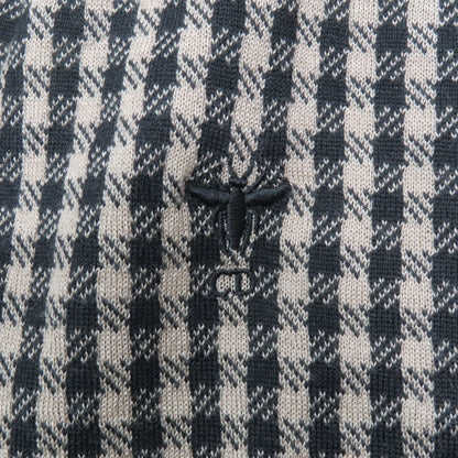 Dior Ensemble Cardigan Sleeveless Knit Plaid Vest Bee Embroidery Logo Cashmere