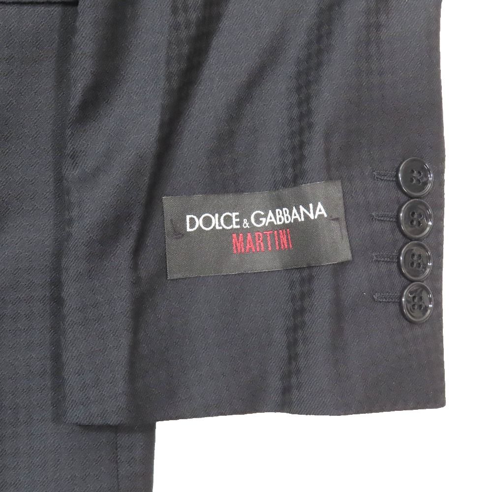 Dolce & Gabbana Martini Tailored Jacket All Pattern Black Leather Fully Lined
