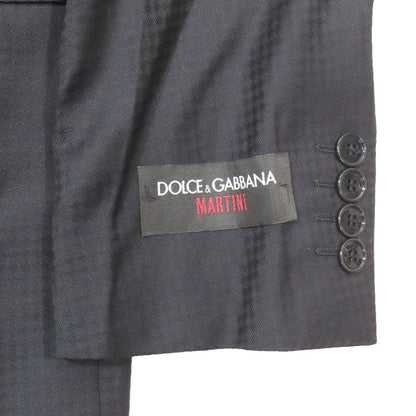 Dolce & Gabbana Martini Tailored Jacket All Pattern Black Leather Fully Lined