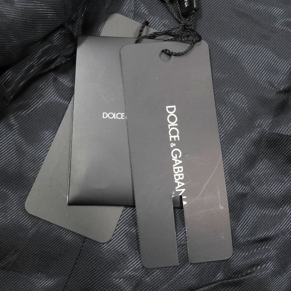 Dolce & Gabbana Martini Tailored Jacket All Pattern Black Leather Fully Lined