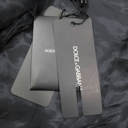 Dolce & Gabbana Martini Tailored Jacket All Pattern Black Leather Fully Lined