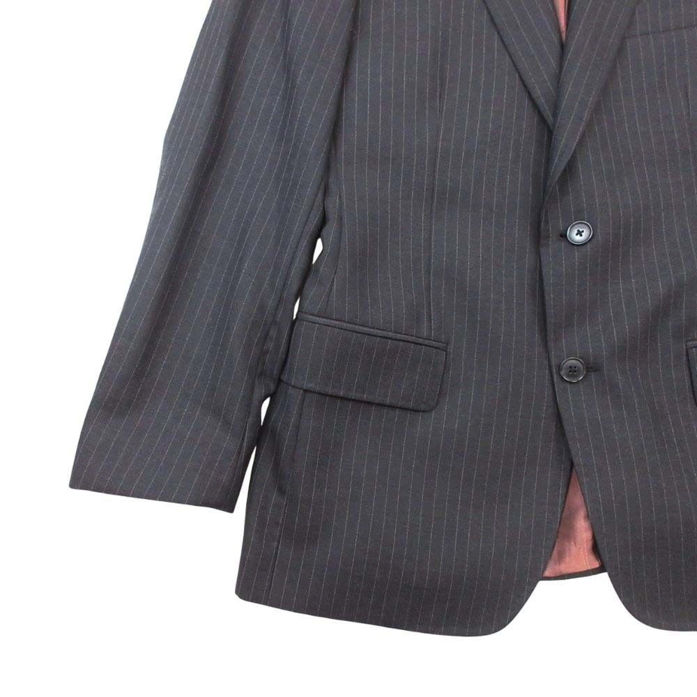 Dolce & Gabbana Pinstripe Blue Leather Tailored Jacket 48 Charcoal Gray