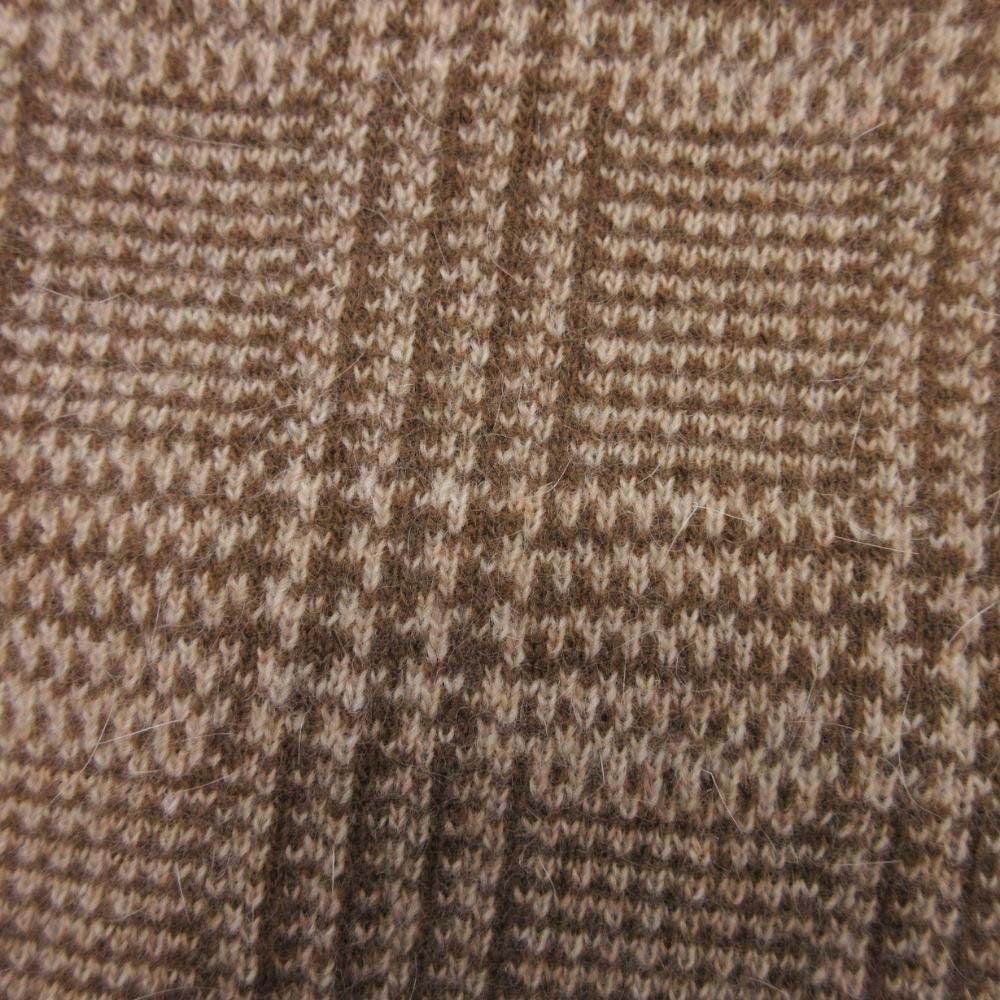 Max Mara White Tag Glen Check Knit Vest Angora Blend Gilet Neck S Beige Sweater