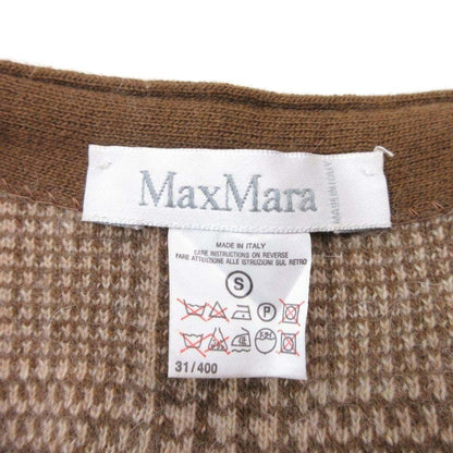 Max Mara White Tag Glen Plaid Angora Blend Long Cardigan Knit Coat S Beige
