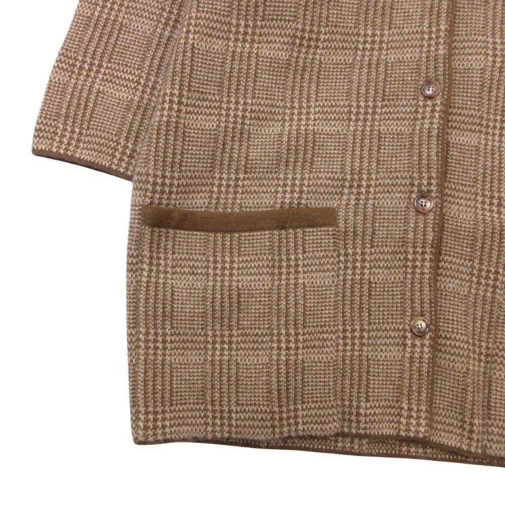 Max Mara White Tag Glen Plaid Angora Blend Long Cardigan Knit Coat S Beige