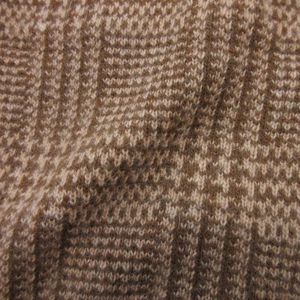 Max Mara White Tag Glen Plaid Angora Blend Long Cardigan Knit Coat S Beige