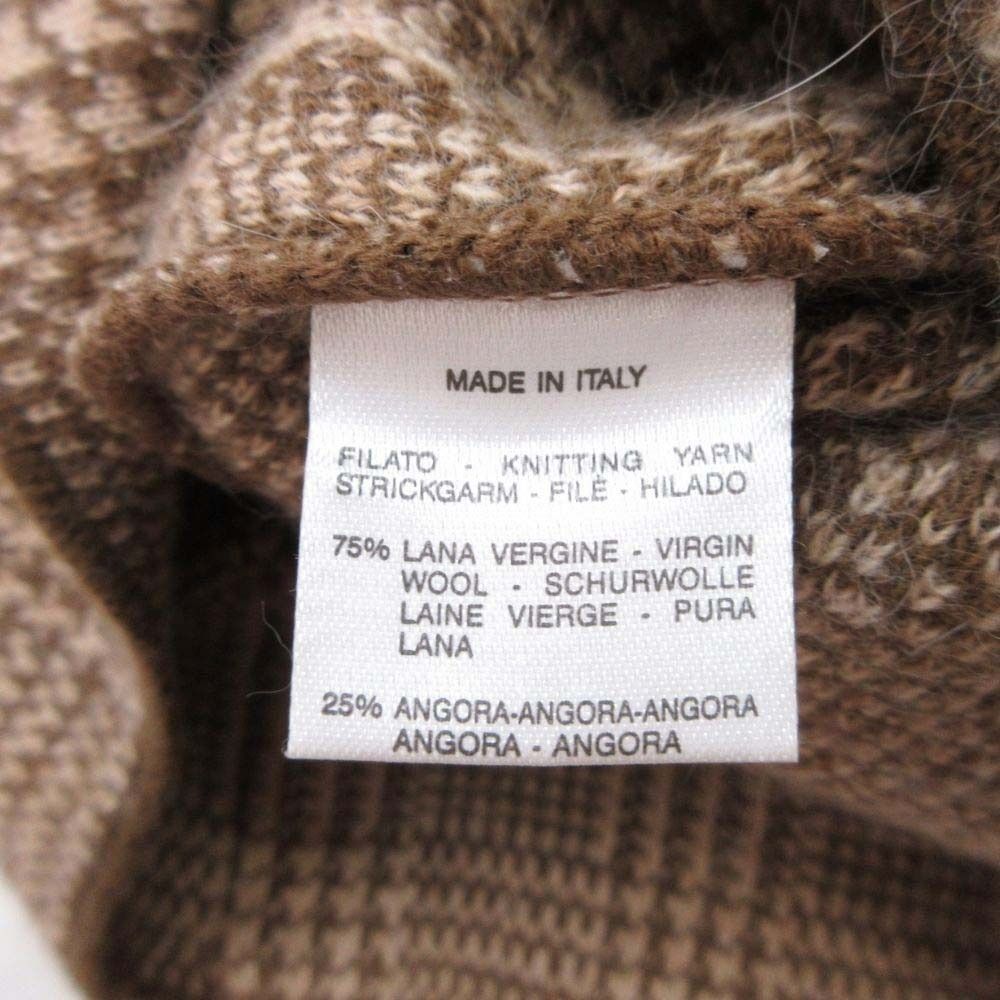 Max Mara White Tag Glen Plaid Angora Blend Long Cardigan Knit Coat S Beige