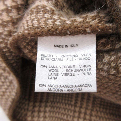 Max Mara White Tag Glen Plaid Angora Blend Long Cardigan Knit Coat S Beige