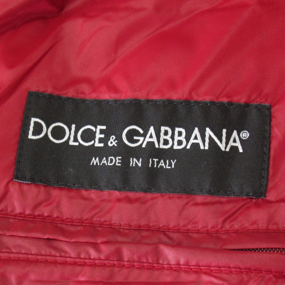 Dolce & Gabbana Check Down Jacket Vest Logo Plate 48
