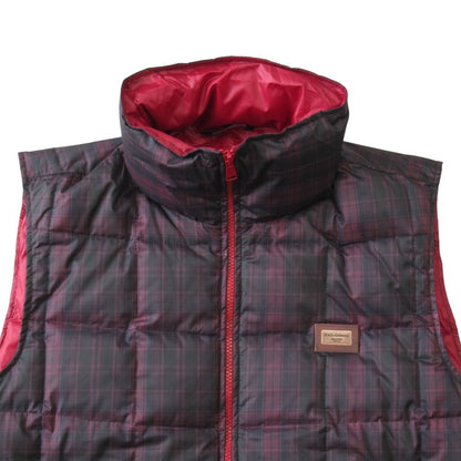 Dolce & Gabbana Check Down Jacket Vest Logo Plate 48