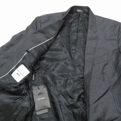 Dolce & Gabbana Striped Suit Set Jacket Pants 50 Charcoal Gray